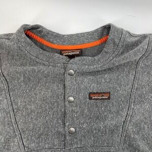 Patagonia Worn Wear Men's Hemp Snap Crew Sweatshirt Gray Large Henley Pullover